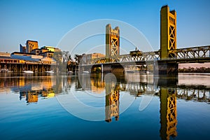 Sacramento downtown at sunset photo