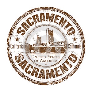 Sacramento grunge rubber stamp photo