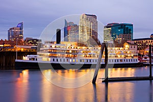 Sacramento skyline at night photo