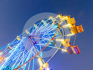 Sacramento State Fair Ferris Wheel At Night