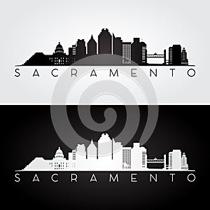 Sacramento USA skyline silhouette