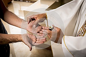Sacraments of the Catholic Christian religion in church