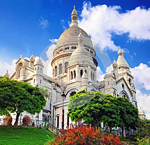 Sacre Coeur Cathedral on Montmartre , Paris photo