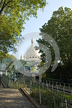 Sacre-Coeur and the funicular to Montmartre