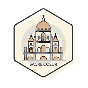 Sacre Coeur - Paris, France Lineal Icon