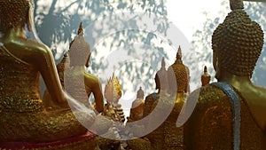 The sacred buddha statues