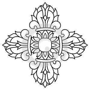 Sacred buddhist religious symbol - vajra or dorje,vector