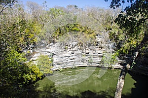 Sacred Cenote at archaeological zone of ChichÃ©n ItzÃ¡