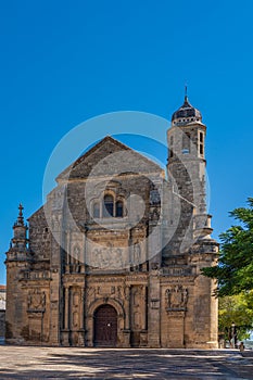 The Sacred Chapel of El Salvador and the Plaza de Vazquez de Molina, Ubeda, Andalusia, Spain vertical photo