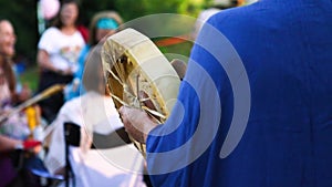 Sacred drums at spiritual singing group.