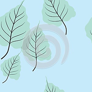 Sacred fig leaves or Bodhi leaves pattern