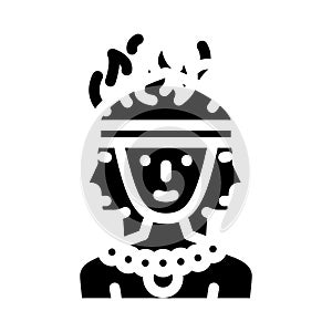 sacred fire agni glyph icon vector illustration