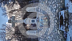 Sacred fountain at Hancu Monastery in Republic of Moldova