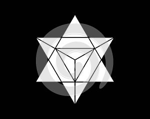Sacred Geometric Patterns of Merkaba. Sacred geometry merkabah symbol photo