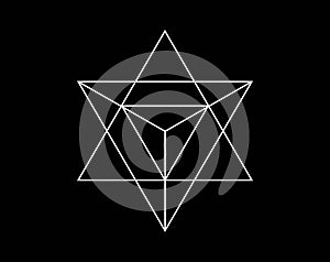 Sacred Geometric Patterns of Merkaba. Sacred geometry merkabah symbol photo