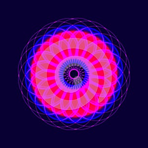 Sacred geometry. Abstract glowing background. Vector graphic. Symbol of Harmony and Balance