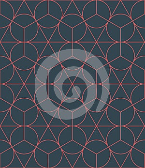 Sacred Geometry Complexity Structure Outline Seamless Pattern Vector Abstraction