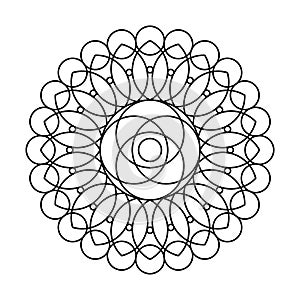 Sacred geometry flower circle vector mandala coloring book