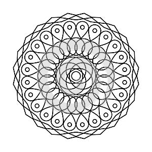 Sacred geometry flower circle vector mandala coloring book