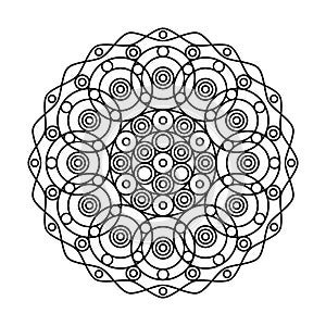 Sacred geometry flower of life circle vector mandala coloring book