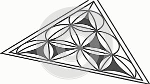 Sacred Geometry, Flower of Life Triangular Pattern, vector design Generative AI