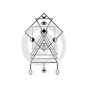 Sacred geometry forms, shapes of lines, logo, sign, symbol.