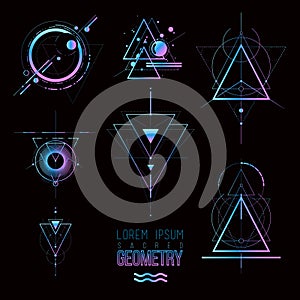 Sacred geometry forms, shapes of lines, logo, sign, symbol