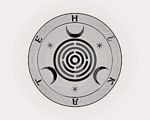 Sacred Geometry, the Mother Seal of Hekate aka Hecate Greek Goddess of Witchcraft Underworld Necromancy Crossroads Spiritual logo photo