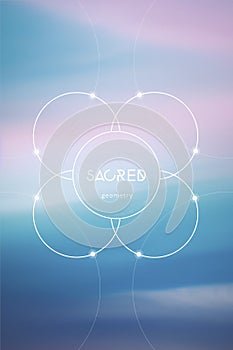 Sacred geometry spiritual new age futuristic illustration