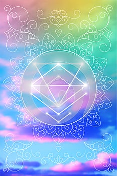 Sacred geometry spiritual new age futuristic illustration