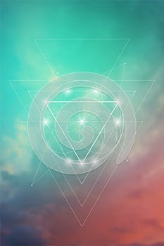 Sacred geometry spiritual new age futuristic illustration