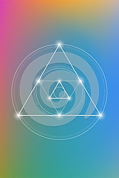 Sacred geometry spiritual new age futuristic illustration