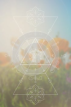 Sacred geometry spiritual new age futuristic illustration