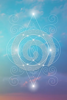 Sacred geometry spiritual new age futuristic illustration