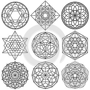 Sacred Geometry Symbols vector - set 01