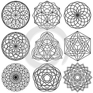 Sacred Geometry Symbols vector - set 02