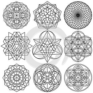 Sacred Geometry Symbols vector - set 03 photo