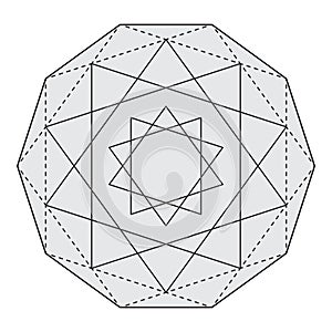 Sacred geometry vector design element.