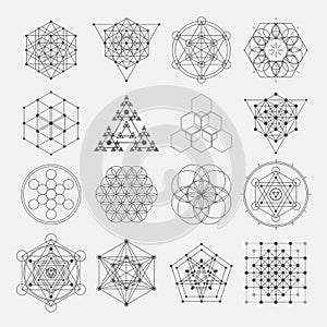 Sacred geometry vector design elements. Alchemy
