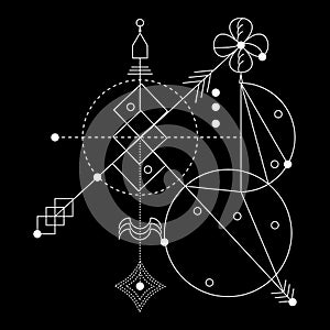 Sacred geometry, vector graphic design elements.