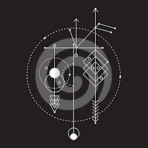 Sacred geometry, vector graphic design elements.