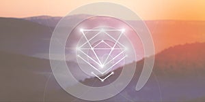 Sacred geometry web banner. Math, nature, and spirituality in nature. The formula of nature.