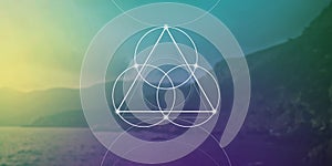 Sacred geometry web banner. Math, nature, and spirituality in nature. The formula of nature.