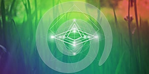 Sacred geometry web banner. Math, nature, and spirituality in nature. The formula of nature.