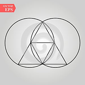 Sacred geometry - zen minimalism - vesca piscis -pointed oval figure used as an architectural feature and as an aureole enclosing photo