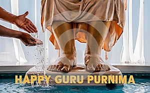 Sacred Gesture: Disciple Honoring Guru on Guru Purnima