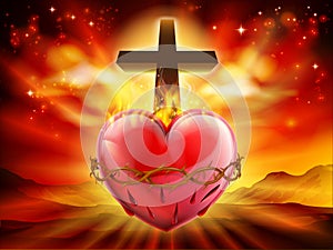 Sacred Heart Christian Illustration