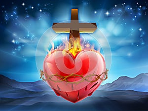 Sacred Heart Christian Illustration