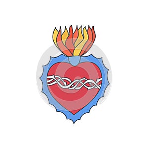 Sacred heart doodle icon