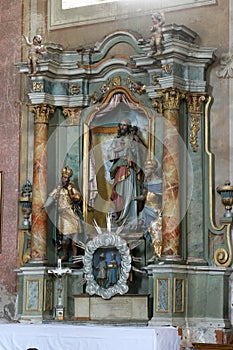 Sacred Heart of Jesus altar in church of Assumption in Sveta Marija na Muri, Croatia